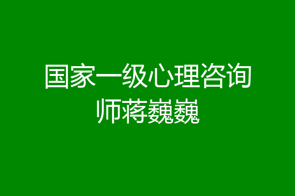 国家一级心理咨询师蒋巍巍