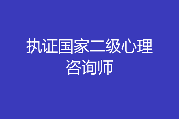 执证国家二级心理咨询师