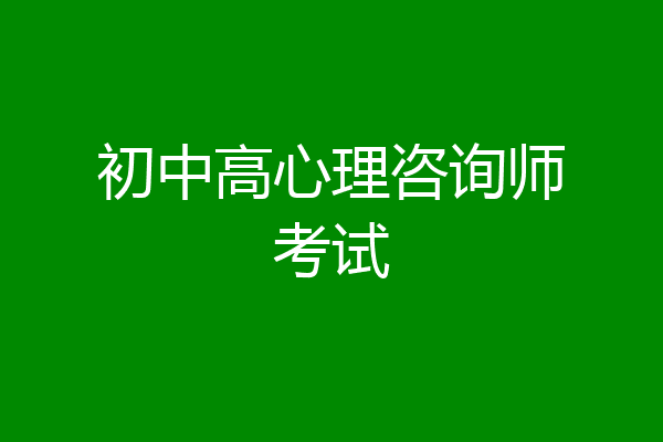 初中高心理咨询师考试