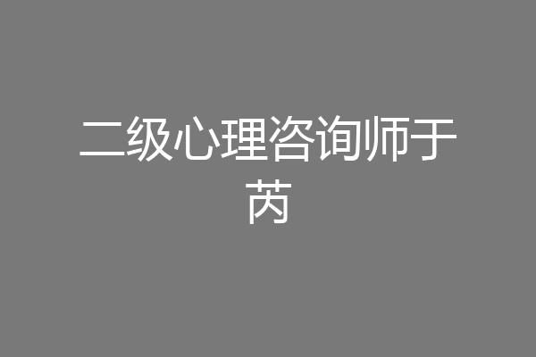 二级心理咨询师于芮