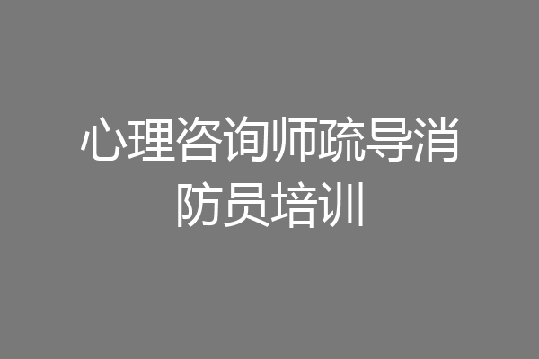 心理咨询师疏导消防员培训
