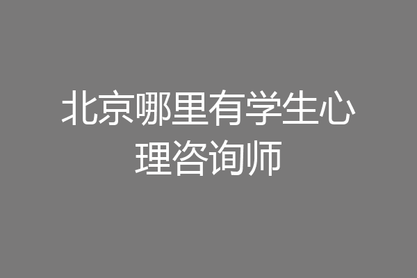 北京哪里有学生心理咨询师