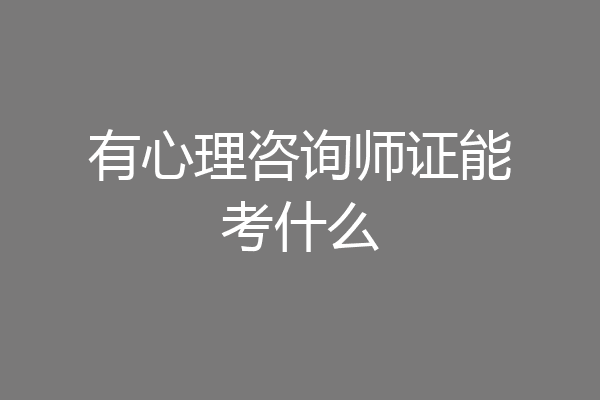 有心理咨询师证能考什么