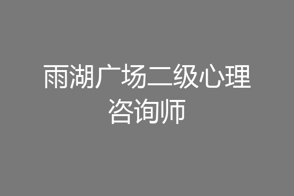 雨湖广场二级心理咨询师