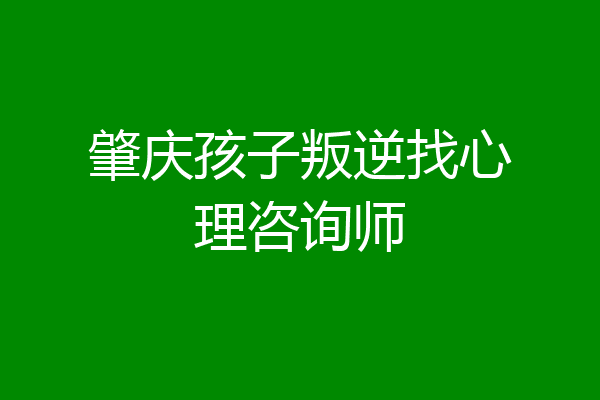 肇庆孩子叛逆找心理咨询师