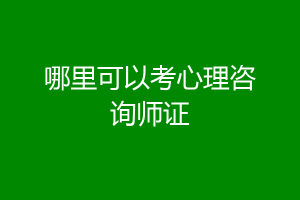 哪里可以考心理咨询师证