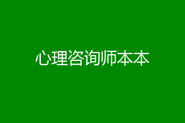 心理咨询师本本