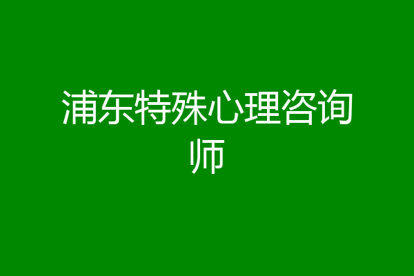 浦东特殊心理咨询师