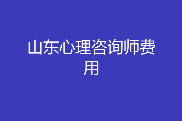 山东心理咨询师费用