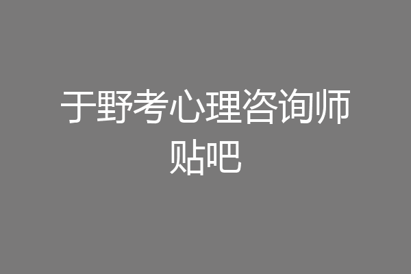 于野考心理咨询师贴吧