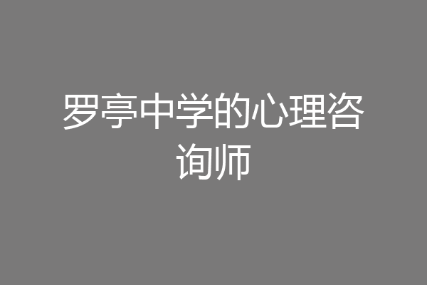 罗亭中学的心理咨询师