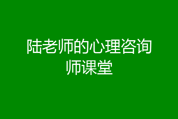 陆老师的心理咨询师课堂