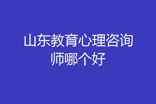 山东教育心理咨询师哪个好
