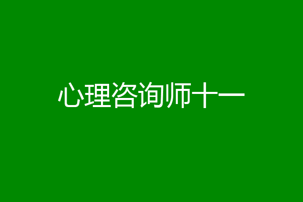 心理咨询师十一