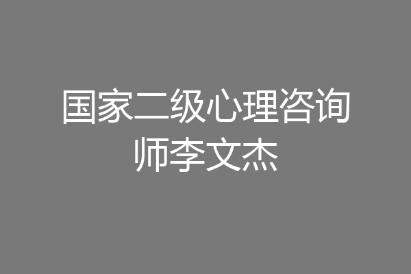 国家二级心理咨询师李文杰