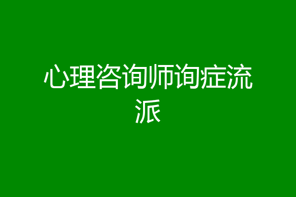 心理咨询师询症流派