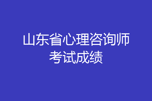 山东省心理咨询师考试成绩