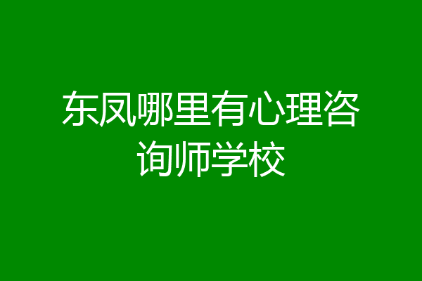 东凤哪里有心理咨询师学校