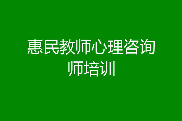 惠民教师心理咨询师培训