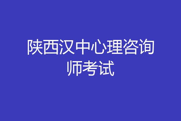 陕西汉中心理咨询师考试