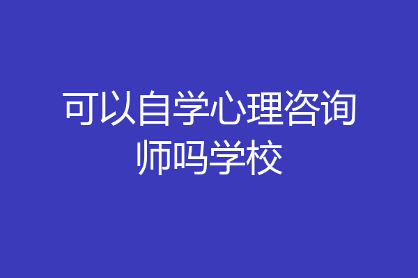 可以自学心理咨询师吗学校