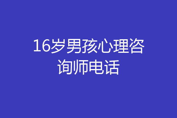 16岁男孩心理咨询师电话