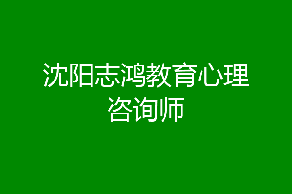 沈阳志鸿教育心理咨询师