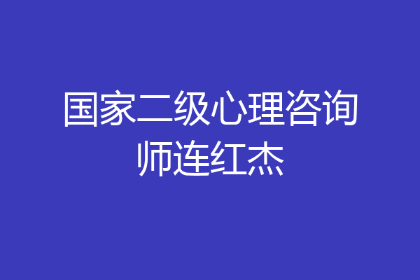 国家二级心理咨询师连红杰