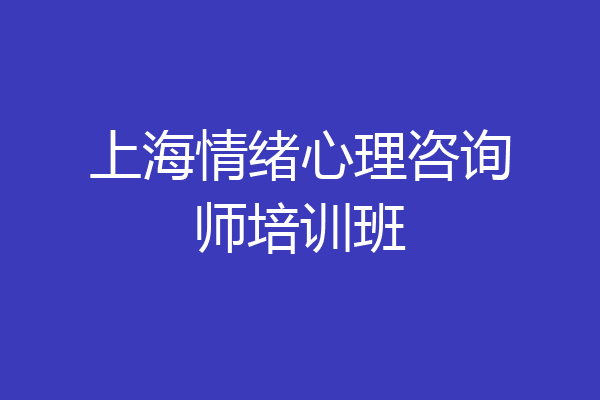 上海情绪心理咨询师培训班