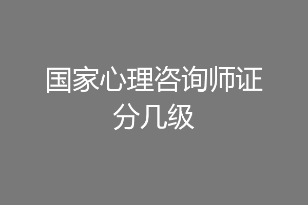 国家心理咨询师证分几级