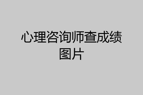 心理咨询师查成绩图片