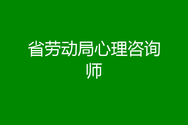 省劳动局心理咨询师