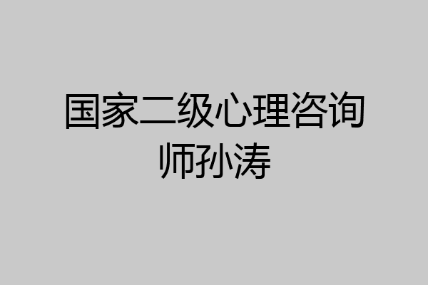 国家二级心理咨询师孙涛