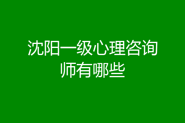 沈阳一级心理咨询师有哪些