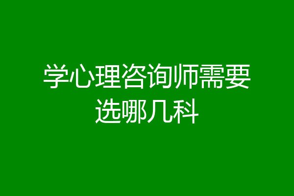 学心理咨询师需要选哪几科
