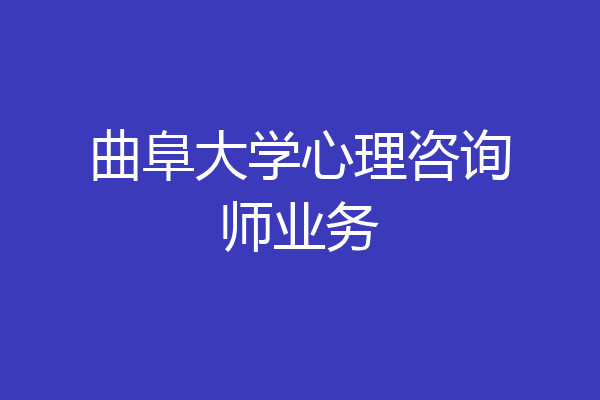 曲阜大学心理咨询师业务