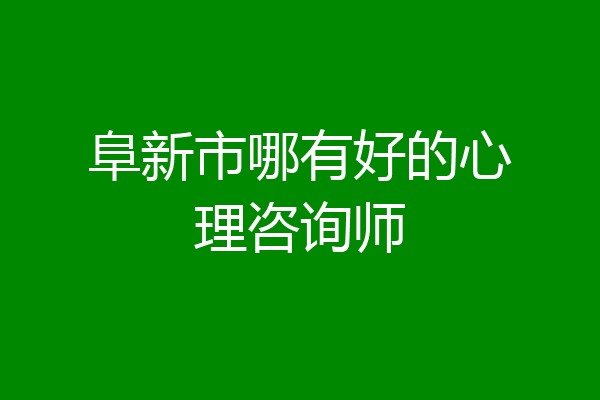 阜新市哪有好的心理咨询师