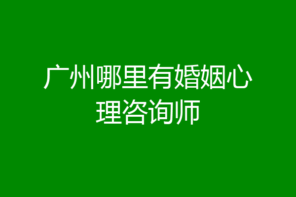 广州哪里有婚姻心理咨询师