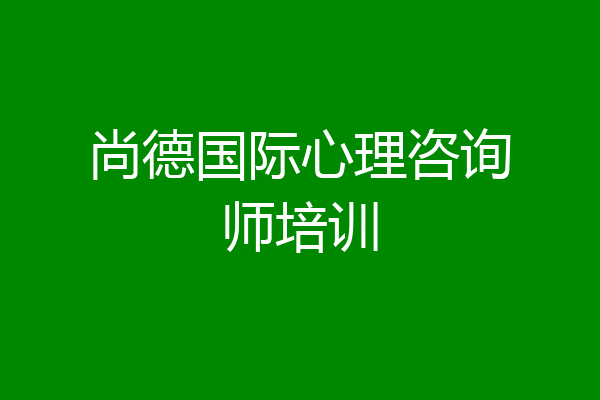 尚德国际心理咨询师培训