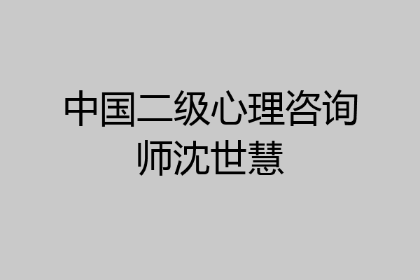 中国二级心理咨询师沈世慧