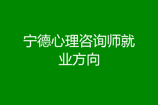 宁德心理咨询师就业方向