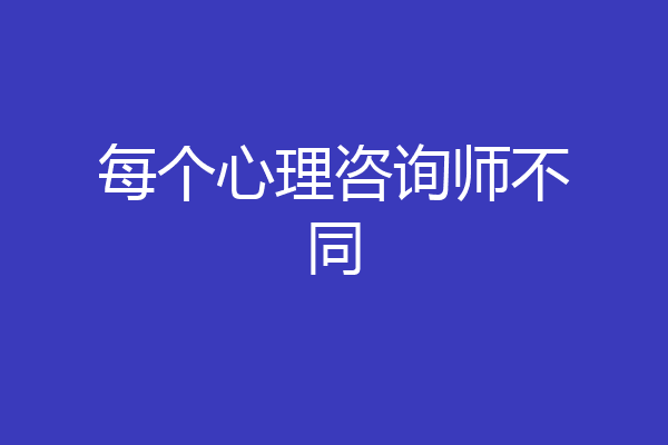每个心理咨询师不同