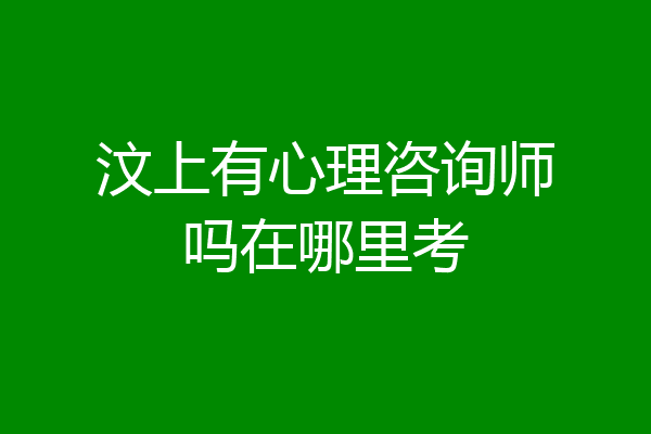 汶上有心理咨询师吗在哪里考