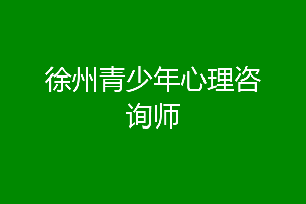 徐州青少年心理咨询师