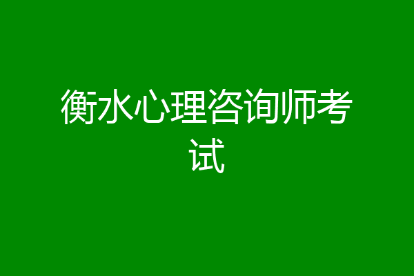 衡水心理咨询师考试