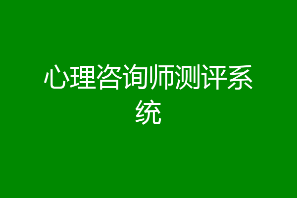 心理咨询师测评系统