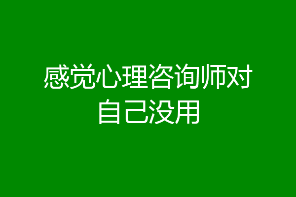 感觉心理咨询师对自己没用