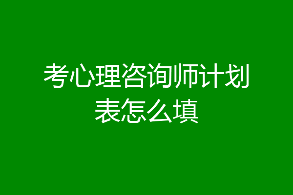 考心理咨询师计划表怎么填