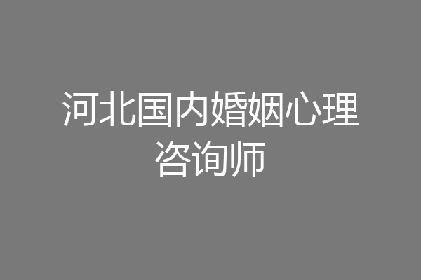 河北国内婚姻心理咨询师