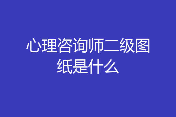 心理咨询师二级图纸是什么